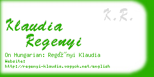 klaudia regenyi business card